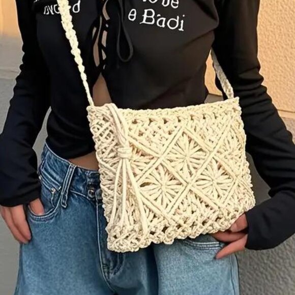 MACRAME CROSS~BODY BAG - Picture 1 of 4